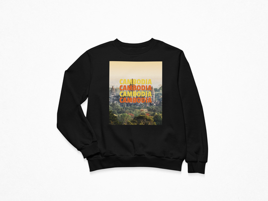 Discover Cambodia Crewneck Sweatshirt Black