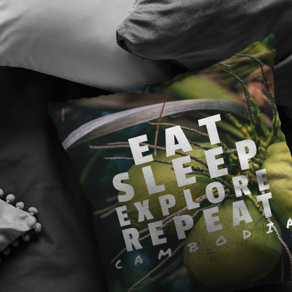 Eat Sleep Explore Repeat Cambodia Coconut